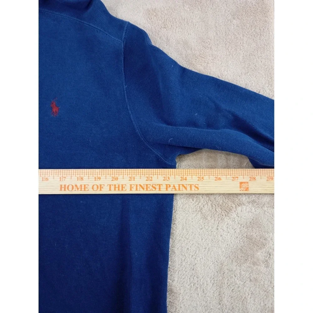 Vintage Polo Ralph Lauren 1/2 Pullover Men Large Navy Blue Mock Neck‎ EUC